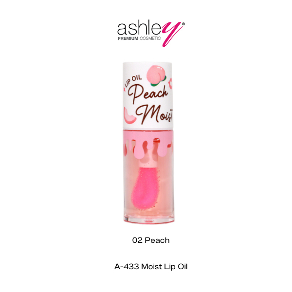 1ชิ้น Ashley Moist Lip Oil Moisturizer A433  แอชลี่ย์ มอยส์ ลิปออยล์ ผสมมอยเจอร์ไรเซอร์